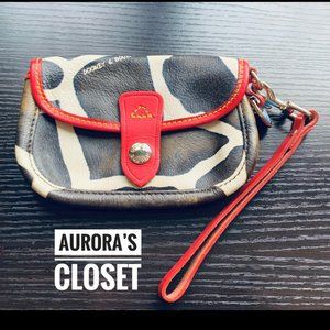 VTG Dooney & Bourke DB Zebra Leather Wristlet